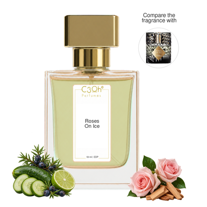 C3oh Roses On Ice perfume with cucumber, juniper and rose