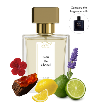 C3oh Bleu De Chanel Perfume Spray for Men | Woody Aromatic Citrus Fragrance | 50 ml & 100 ml Men's Eau De Perfume Spray | Luxury Gift for Him | Perfume for Modern Elegant Confident Masculine Men