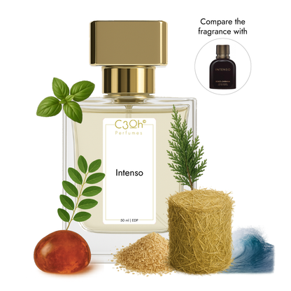C3oh Intenso Perfume Spray for Men | Fougere Fragrance | 50 ml & 100 ml Men's Eau De Perfume Spray | Luxury Gift for Him | Perfume for Intense Confident Seductive Masculine Men