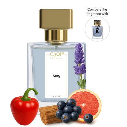 C3oh King Perfume Spray for Men | Woody Aromatic Fragrance | 50 ml & 100 ml Men's Eau De Perfume Spray | Luxury Gift for Him | Perfume for Playful Trendy Confident Urban Men
