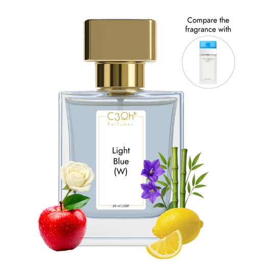 C3oh Light Blue W Perfume Spray for Women | Floral Fruity Citrus Fragrance | 50 ml & 100 ml Women's Eau De Perfume Spray | Luxury Gift for Her | Perfume for Fresh Feminine Confident Playful Women
