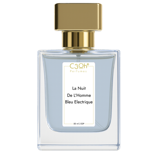 C3oh La Nuit De LHomme Bleu Electrique Perfume Spray for Men Oriental Fougere Fragrance 50 ml 100 ml Mens Eau De Perfume Spray Luxury Gift for Him Perfume for Modern Confident Sophisticated Bold Men