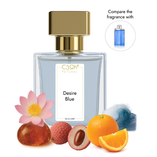 C3oh Desire Blue Perfume Spray for Men | Citrus Aromatic Green Fragrance | 50 ml & 100 ml