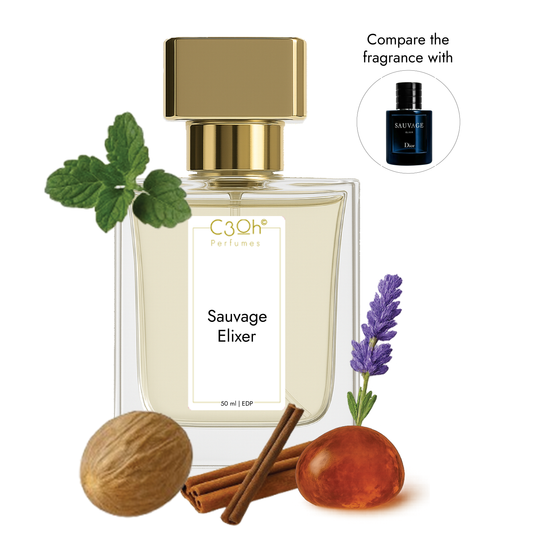 C3oh Sauvage Elixer Perfume Spray for Men | Spicy Fresh Woody Fragrance | 50 ml & 100 ml Men's Eau De Perfume Spray | Luxury Gift for Him | Perfume for Intense Bold Confident Sensual Men