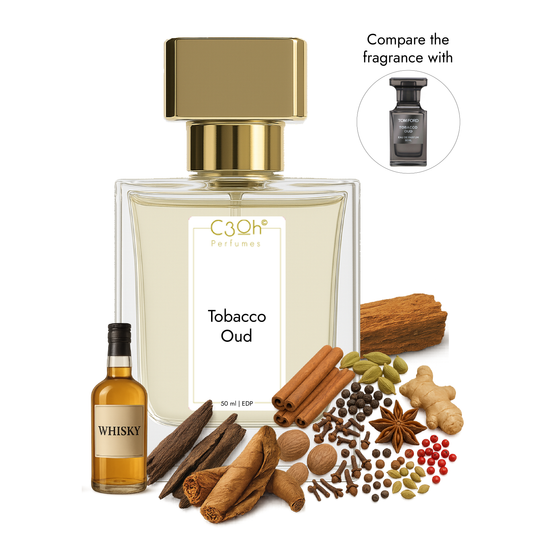C3oh Tobacco Oud Perfume Spray for Men & Women | Spicy Oriental Fragrance | 50 ml & 100 ml Men & Women's Eau De Perfume Spray | Luxury Gift for Him & Her | Perfume for Intense Bold Confident Luxurious Men & Women