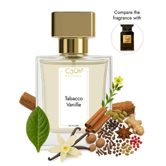 C3oh Tabacco Vanille Perfume Spray for Men & Women | Woody Spicy Fragrance | 50 ml & 100 ml Men & Women's Eau De Perfume Spray | Luxury Gift for Him & Her | Perfume for Warm Comforting Confident Luxurious Men & Women