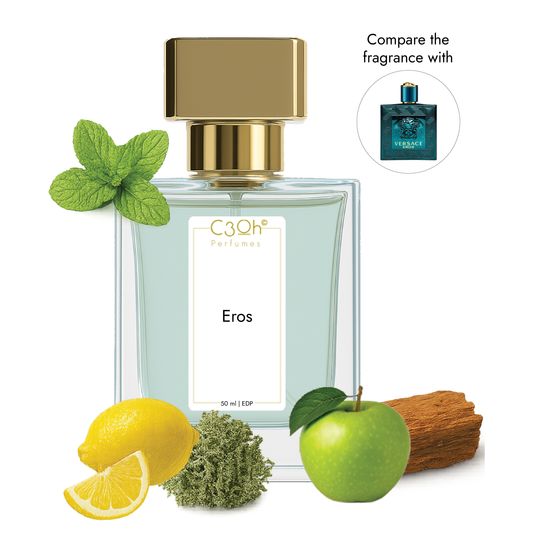 C3oh Eros Perfume Spray for Men | Aromatic Fougere Fragrance | 50 ml & 100 ml Men's Eau De Perfume Spray | Luxury Gift for Him | Perfume for Seductive Confident Bold Masculine Men