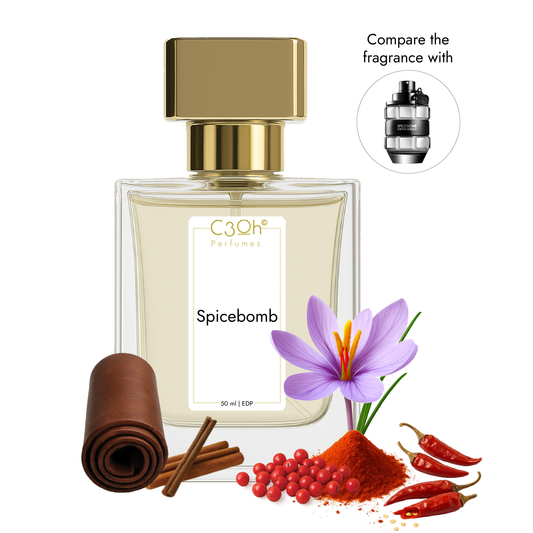 C3oh Spicebomb Perfume Spray for Men | Oriental Spicy Woody Fragrance | 50 ml & 100 ml Men's Eau De Perfume Spray | Luxury Gift for Him | Perfume for Bold Confident Dynamic Masculine Men